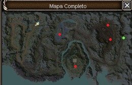 Localização dos Mini Bosses - Falésia de Gautama